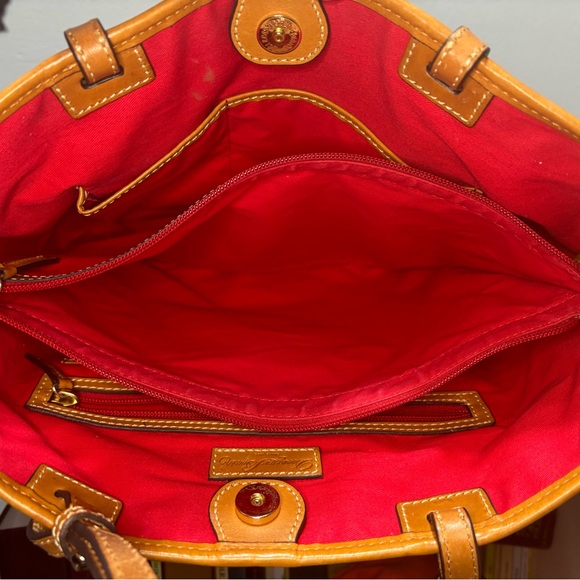 Dooney & Bourke Coral & Aqua Leather Tote - Picture 11 of 16